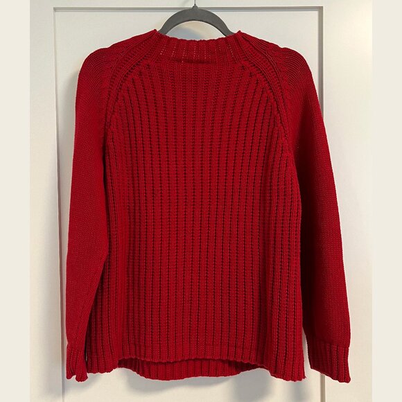 Liz Claiborne 100% Cotton Mock Neck Red Sweater - Picture 3 of 3